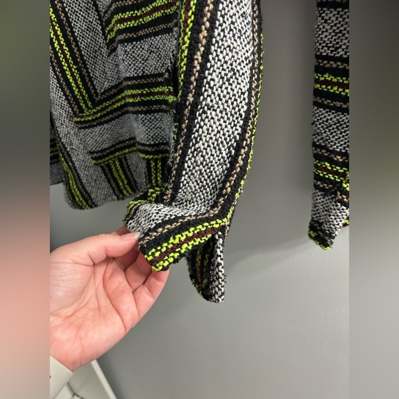 Striped Baja Jacket Hoodie Drug Rug Mexico Blanket sweater - Picture 5 of 7